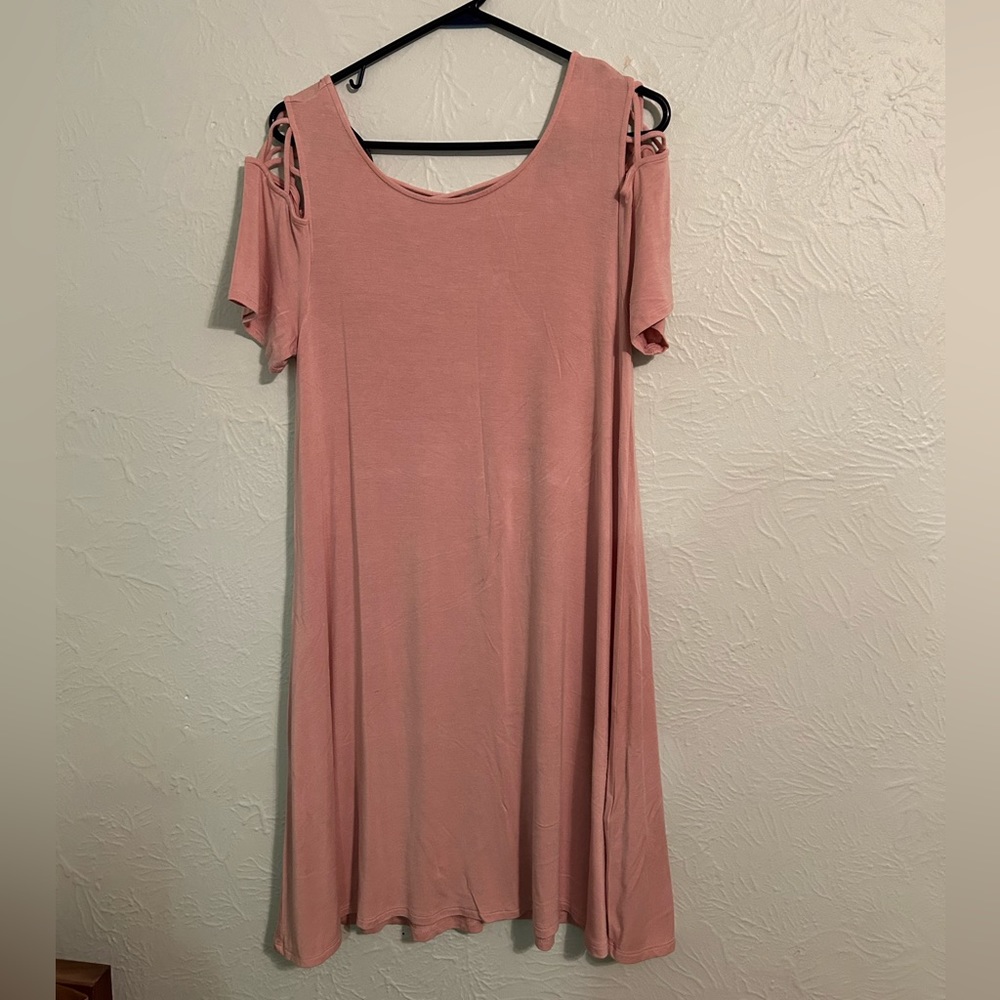 Forever 21 Pink Blush Criss Cross Shoulder and Back Detail Dress